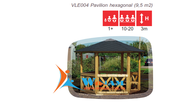 Nội thất ngoài trời - WinWorx- VLE004 Pavilion hexagonal (9,5 m2) 