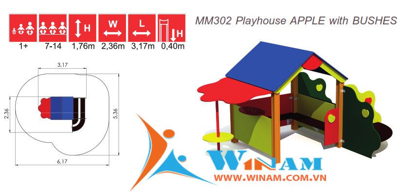 Playhouse - Winplay - MM302 APPLE with BUSHES