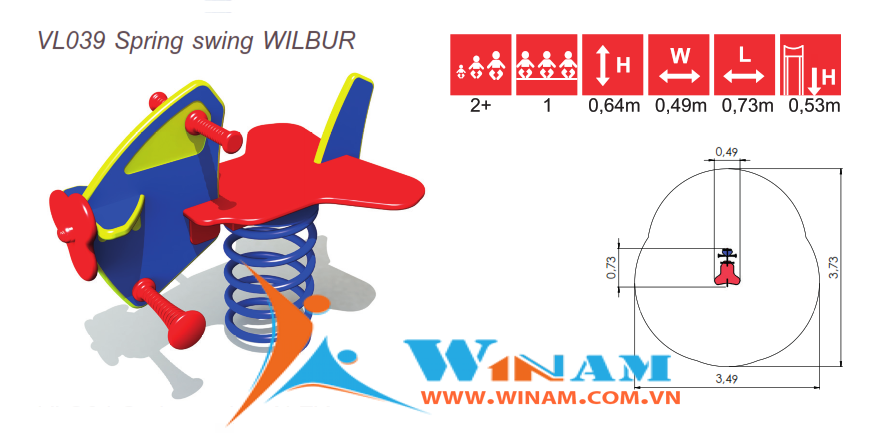 Thú nhún - Winplay - VL039 Spring swing WILBUR