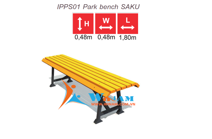 Bàn ghế công cộng - WinWorx - IPPS01 Park bench SAKU