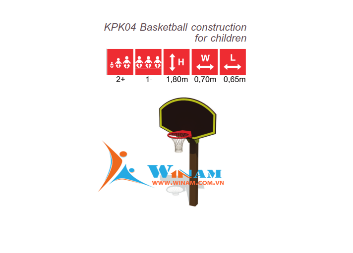 Thiết bị bóng rổ- WinFit - KPK04 Basketball construction for children 