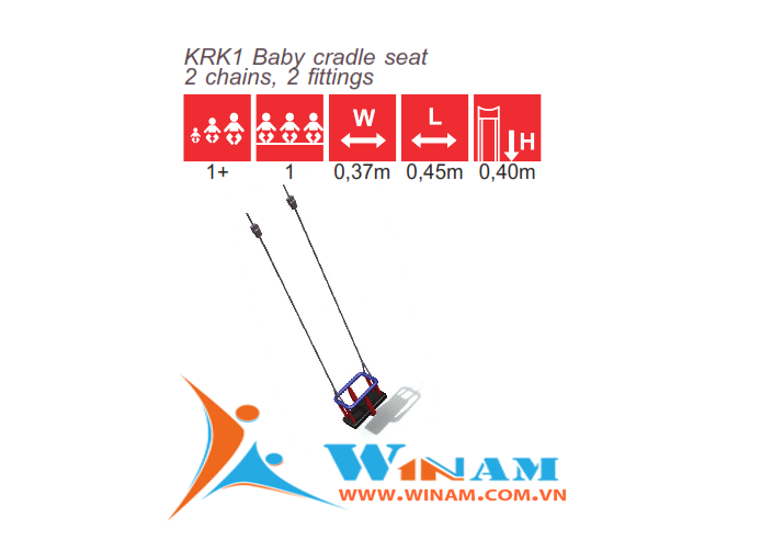 Xích đu - Winplay - KRK1 Baby cradle seat 2 chains