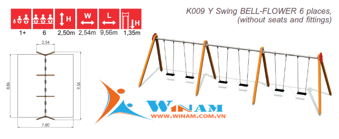 Xích đu - Winplay - K009 Y Swing BELL-FLOWER 6 places