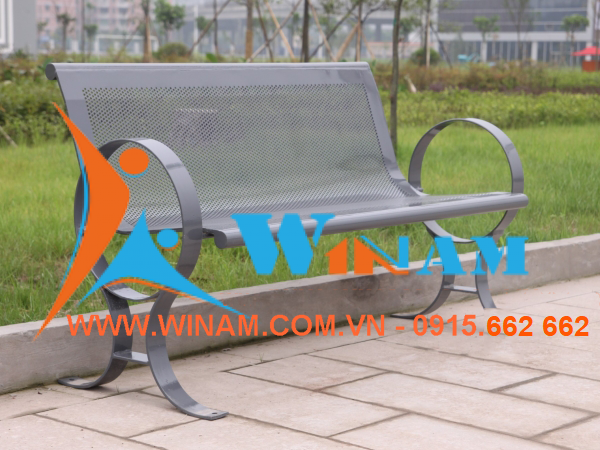 Bàn ghế công cộng - WinWorx - WA34 Perforated steel outdoor bench