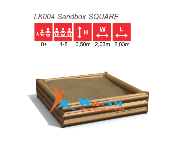 Bồn chứa cát - Winplay - LK004 Sandbox SQUARE
