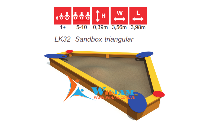 Hộp chứa cát - Winplay - LK32 Sandbox triangular
