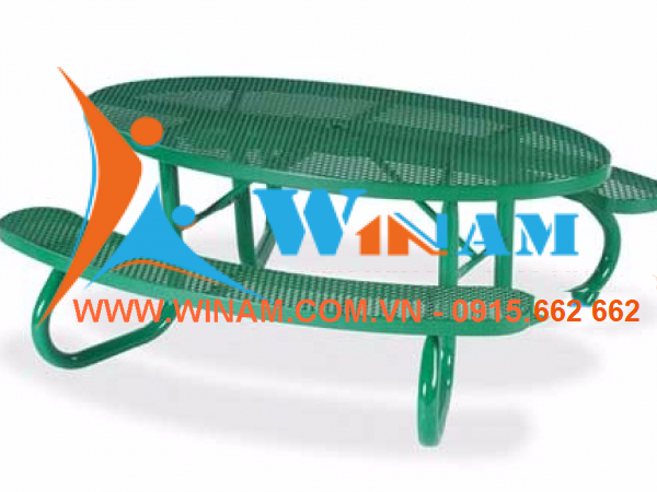 WinWorx - WAMT36 Unfoldable ellipse table with benches