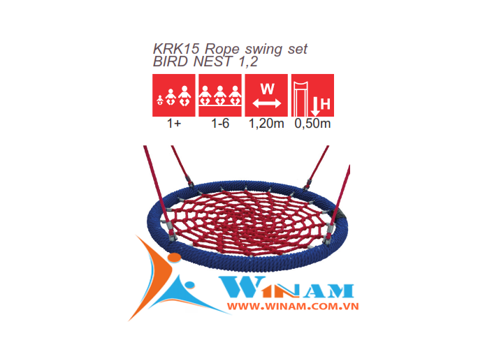 Xích đu - Winplay - KRK15 Rope swing set BIRD NEST 1,2