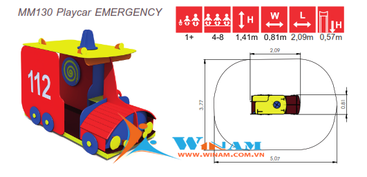 Ô tô mô hình - Winplay - MM130 Playcar EMERGENCY
