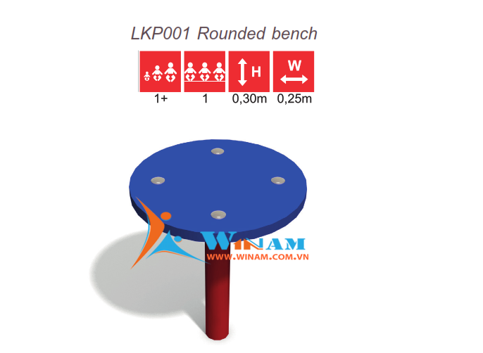 Thiết bị vui chơi với cát - Winplay - LKP001 Rounded bench