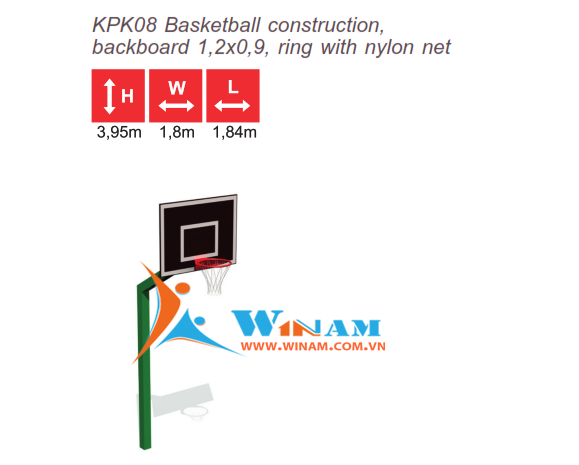 Thiết bị bóng rổ - WinFit - KPK08 Basketball with nylon net