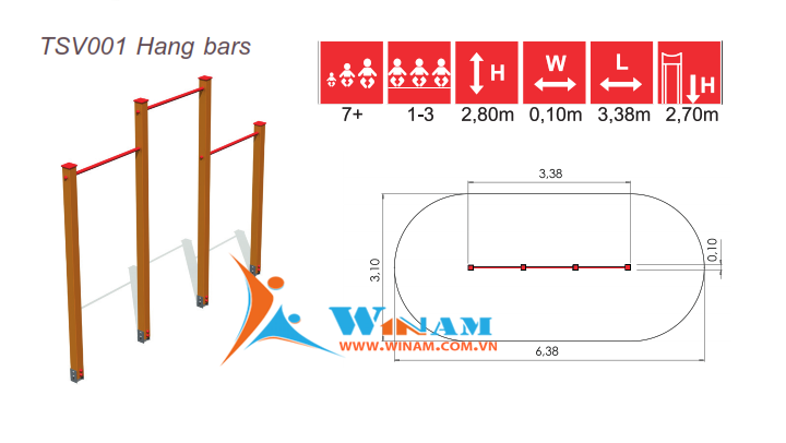 Thiết bị vận động - Winplay - TSV001 Hang bars