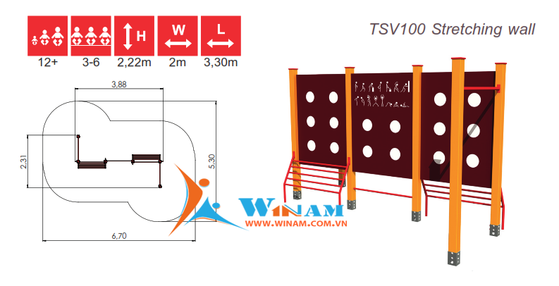 Thiết bị vận động - Winplay - TSV100 Stretching wall