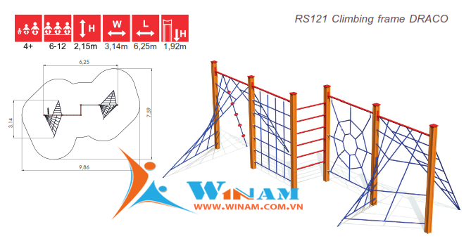 Thiết bị leo trèo - Winplay - RS121 Climbing frame DRACO
