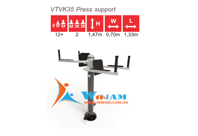 Thiết bị tập thể dục - WinFit - VTVK35 Press support