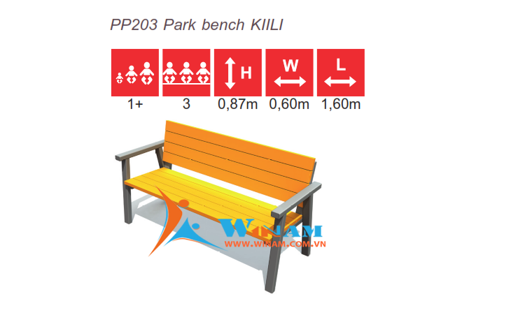 Bàn ghế công cộng - WinWorx - PP203 Park bench KIILI