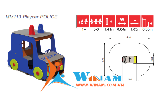 Xe hơi mô hình - Winplay - MM113 POLICE