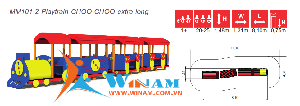 Tàu lửa - Winplay - MM101-2 CHOO-CHOO extra long