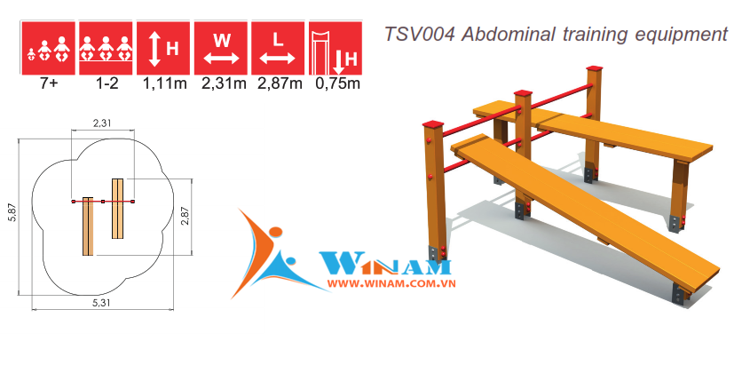 Thiết bị vận động thăng bằng - Winplay - TSV004 Abdominal training equipment