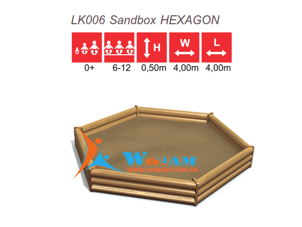 Bồn chứa cát - Winplay - LK006 Sandbox HEXAGON