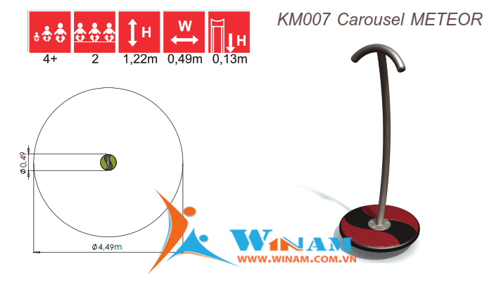 Thiết bị vận động trẻ em - Winplay - KM007 Carousel METEOR
