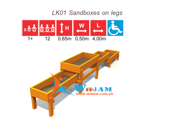 Bồn chứa cát - Winplay - LK01 Sandboxes on legs