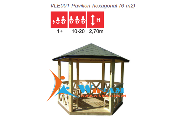 Nội thất ngoài trời - WinWorx- VLE001 Pavilion hexagonal (6 m2)