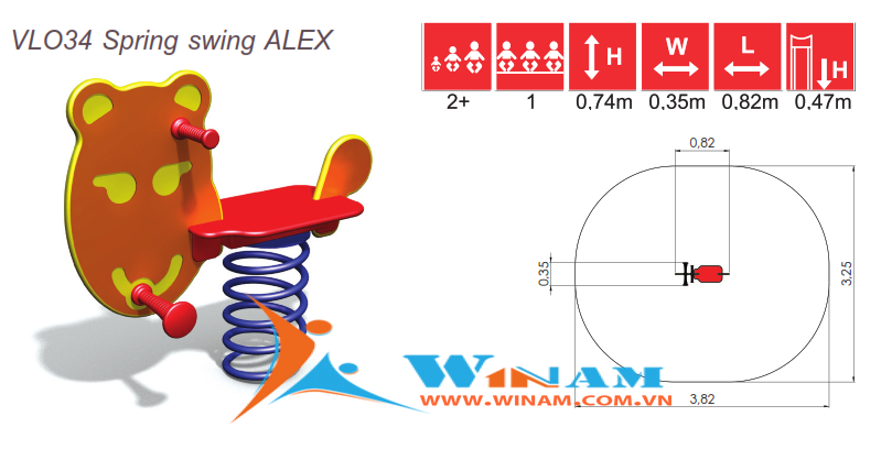 Thú nhún - Winplay - VLO34 Spring swing ALEX