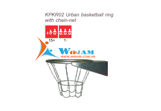 Thiết bị bóng rổ - WinFit - KPKR02 Urban basketball ring with chain-net