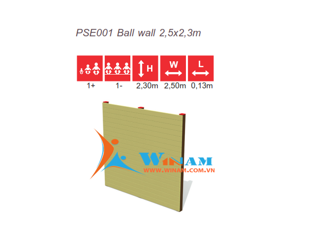 Thiết bị bóng rổ - WinFit - PSE001 Ball wall 2,5x2,3m