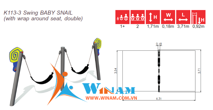 Xích đu - Winplay - K113-3 Swing BABY SNAIL