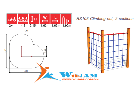 Thiết bị leo trèo - Winplay - RS103 Climbing net, 2 sections