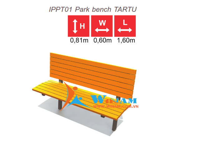 Bàn ghế công cộng - WinWorx - IPPT01 Park bench TARTU