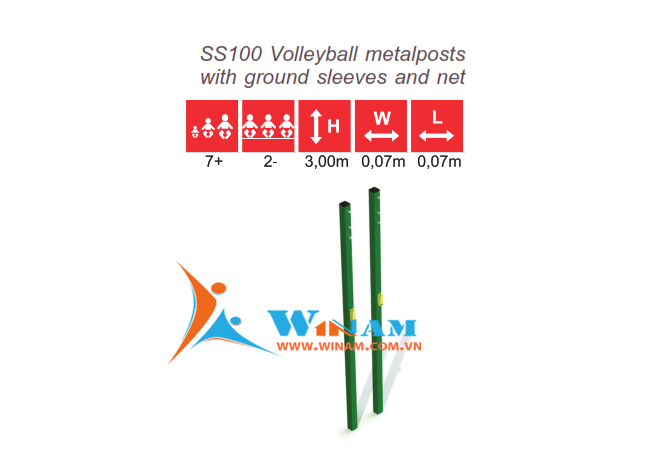 Thiết bị bóng chuyền - WinFit - SS100 Volleyball metalposts