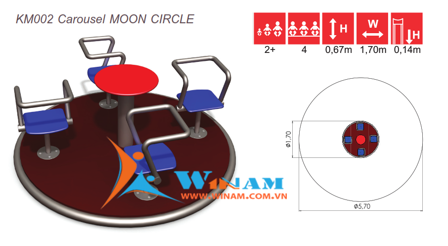 Thiết bị vận động cho trẻ em - Winplay - KM002 MOON CIRCLE