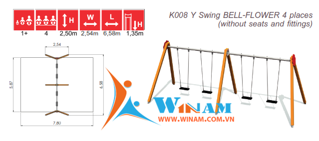 Xích đu - Winplay - K008 Y Swing BELL-FLOWER 4 places