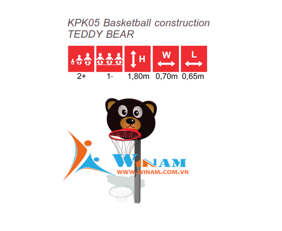 Thiết bị bóng rổ - WinFit - KPK05 Basketball construction TEDDY BEAR