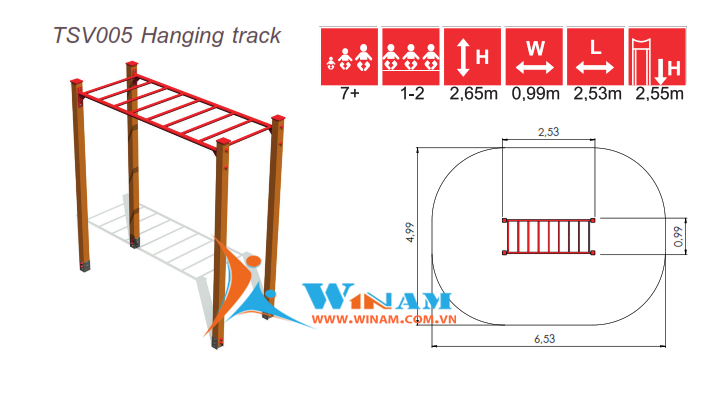 Thiết bị vận động - Winplay - TSV005 Hanging track