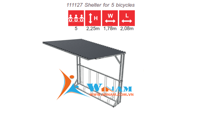 Nội thất ngoài trời - WinWorx - 111127 Shelter for 5 bicycles