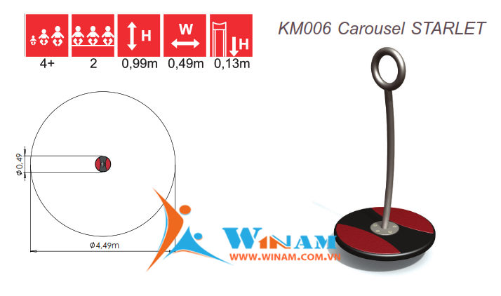 Thiết bị vận động cho trẻ em - Winplay - KM006 Carousel STARLET
