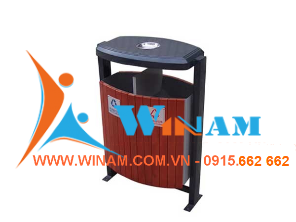 Thùng rác công viên - WINWORX - WABW30- wood recycle bin