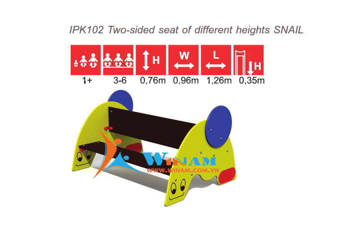 Bàn ghế ngoài trời - Winplay - IPK102 Two-sided heights SNAIL