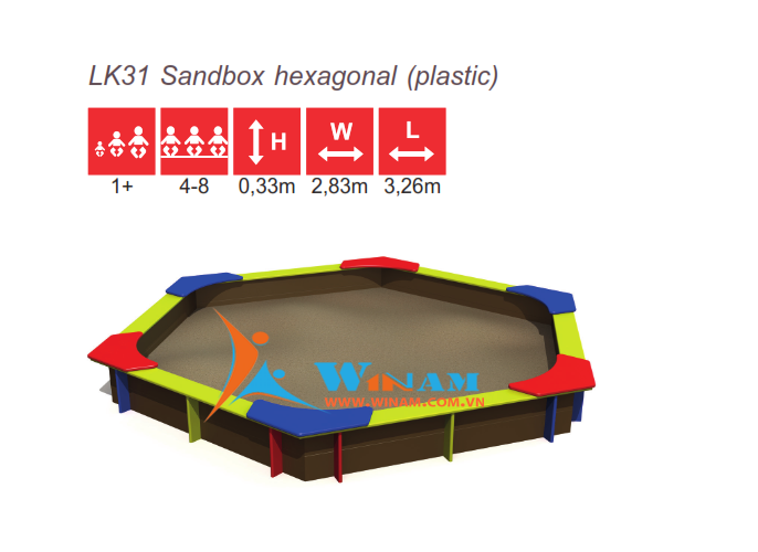 Bồn chứa cát - Winplay - LK31 Sandbox hexagonal