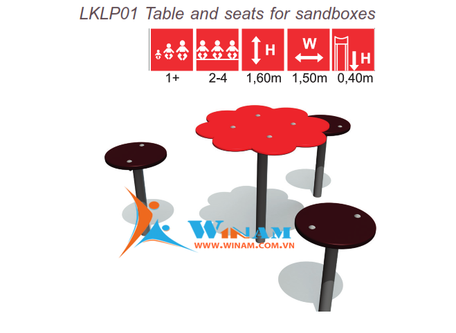 Bàn ghế cho sân chơi cát - Winplay - LKLP01