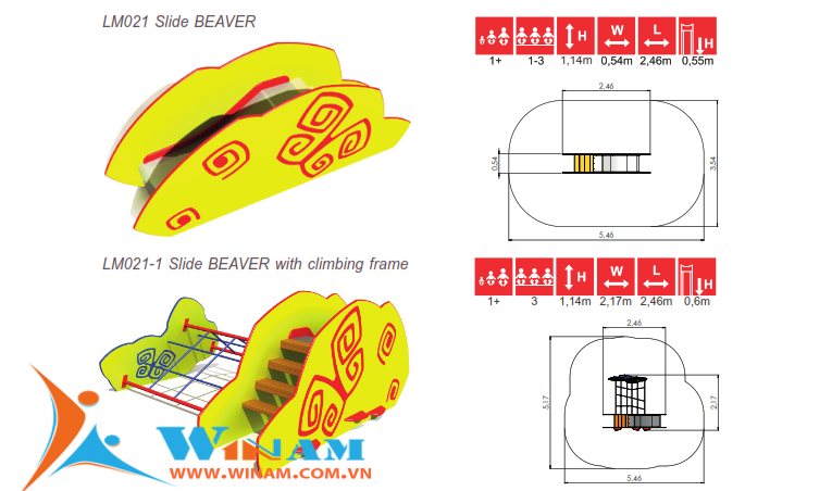 Cầu trượt- Winplay - LM021 Slide BEAVER
