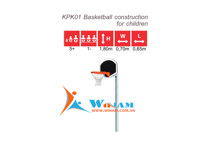 Thiết bị bóng rổ - WinFit - KPK01 Basketball construction for children