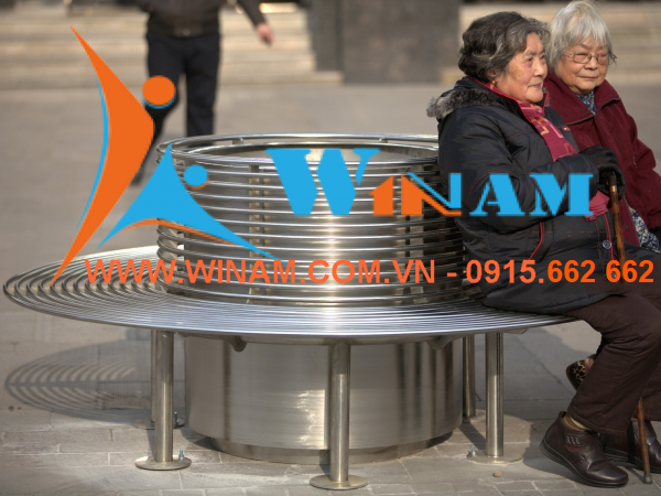 Bàn ghế công cộng - WinWorx - WA54 stainless steel tree bench