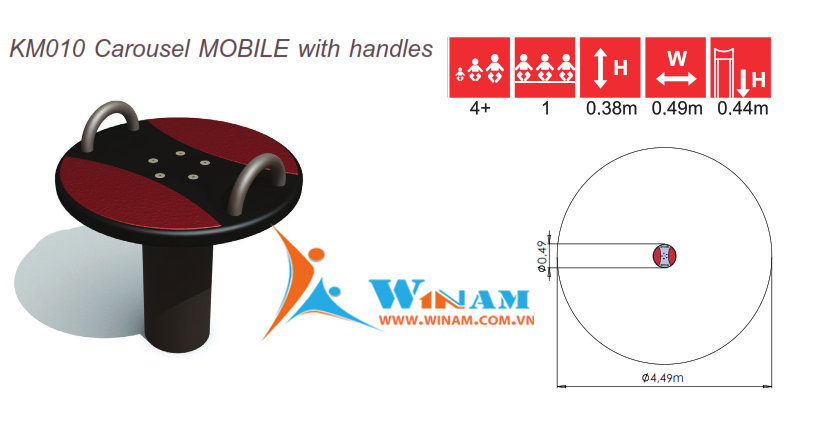 Thiết bị vận động cho trẻ em - Winplay - KM010 Carousel MOBILE