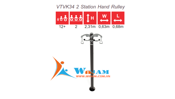 Thiết bị tập thể dục - WinFit - VTVK34 2 Station Hand Rulley