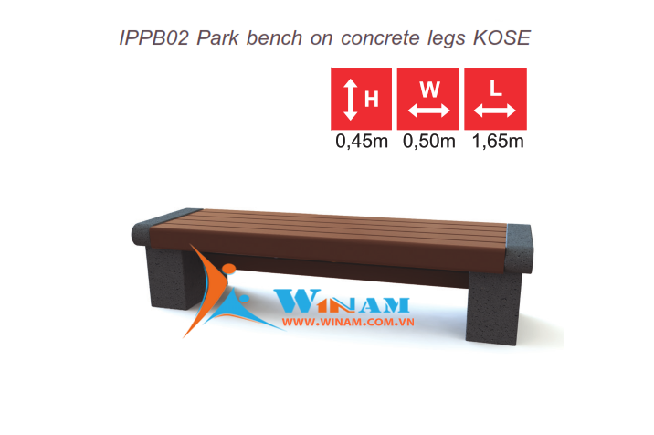 Bàn ghế công cộng - WinWorx - IPPB02 Park bench